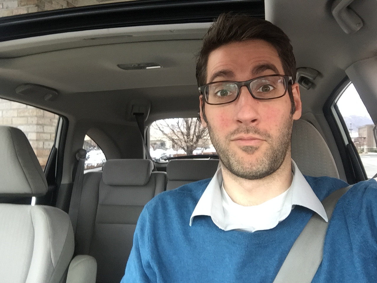 Stephen Godfrey in his new car