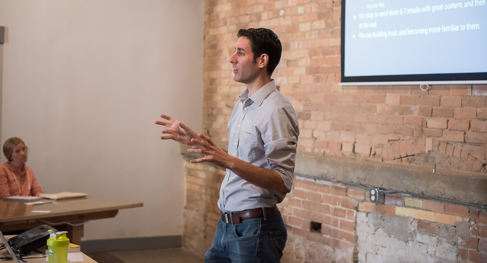 Stephen Godfrey speaking at the BRAID entrepreneur group